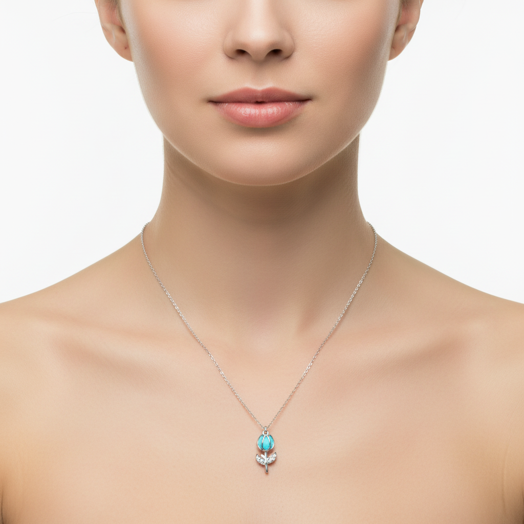Collana tulipano con strass