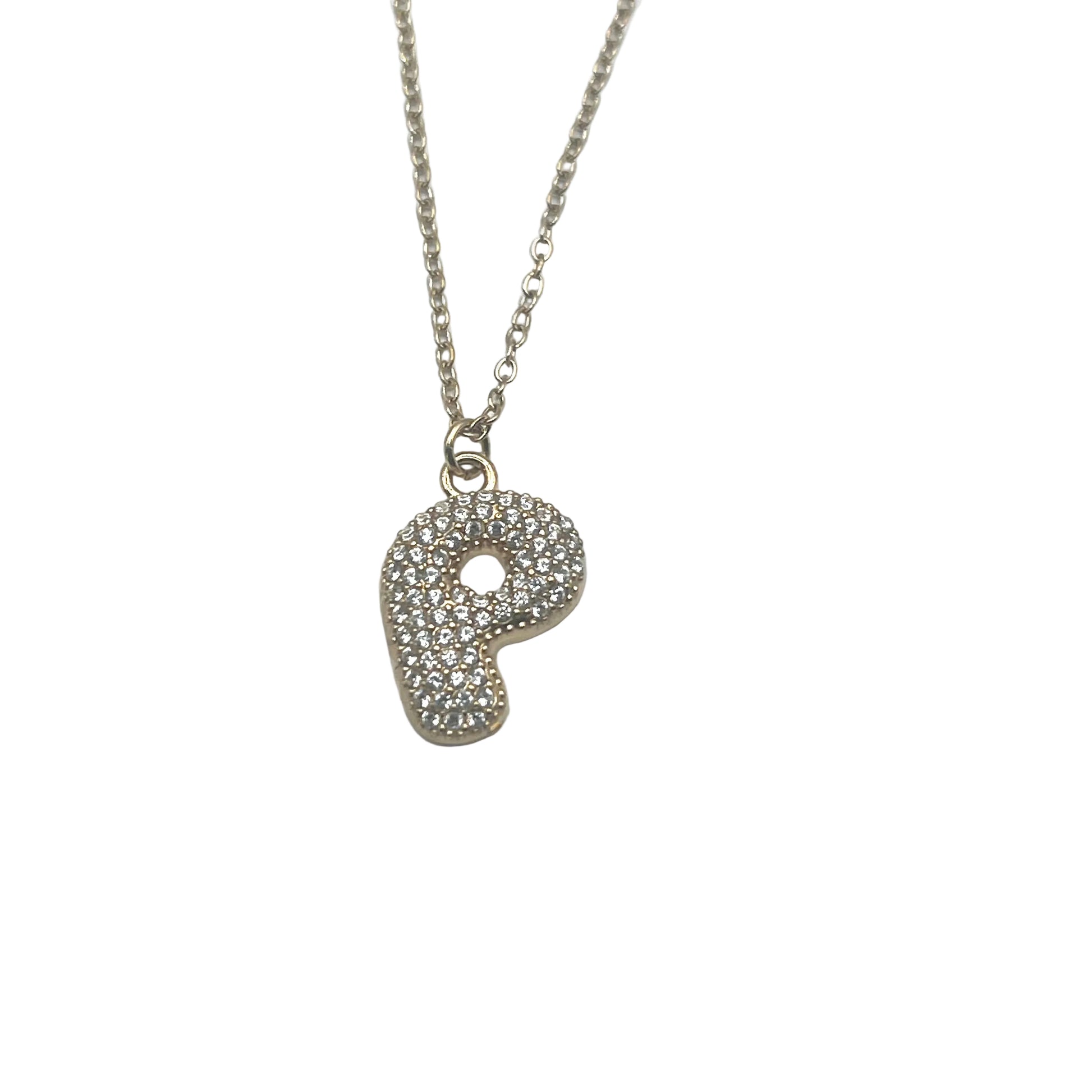 Collana INITIAL BUBBLE | Lettera Bombata in Acciaio Inox e Strass – Eldra Milano