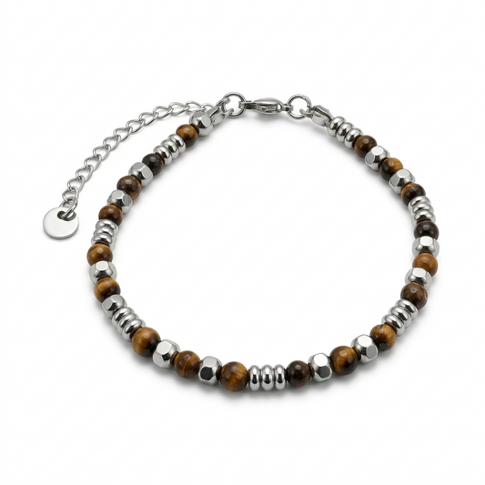 Bracciale ESSENCE STONE | Pietre Naturali a Sfera e Acciaio Inox – linea4316 – Eldra Milano