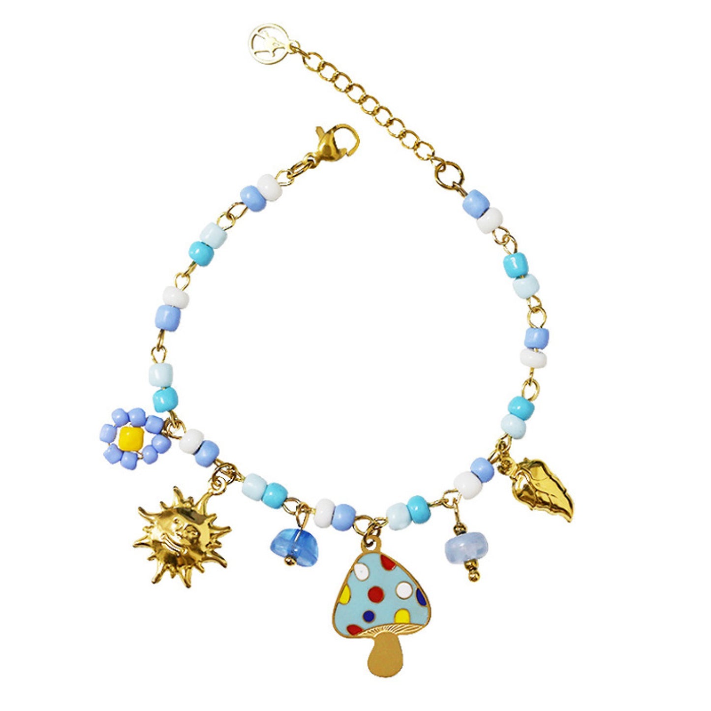 GLOW FANTASY BRACELET – Bracciale con Perline Colorate e Charms (Sole, Fiore, Fungo, Cuore) – Eldra Milano