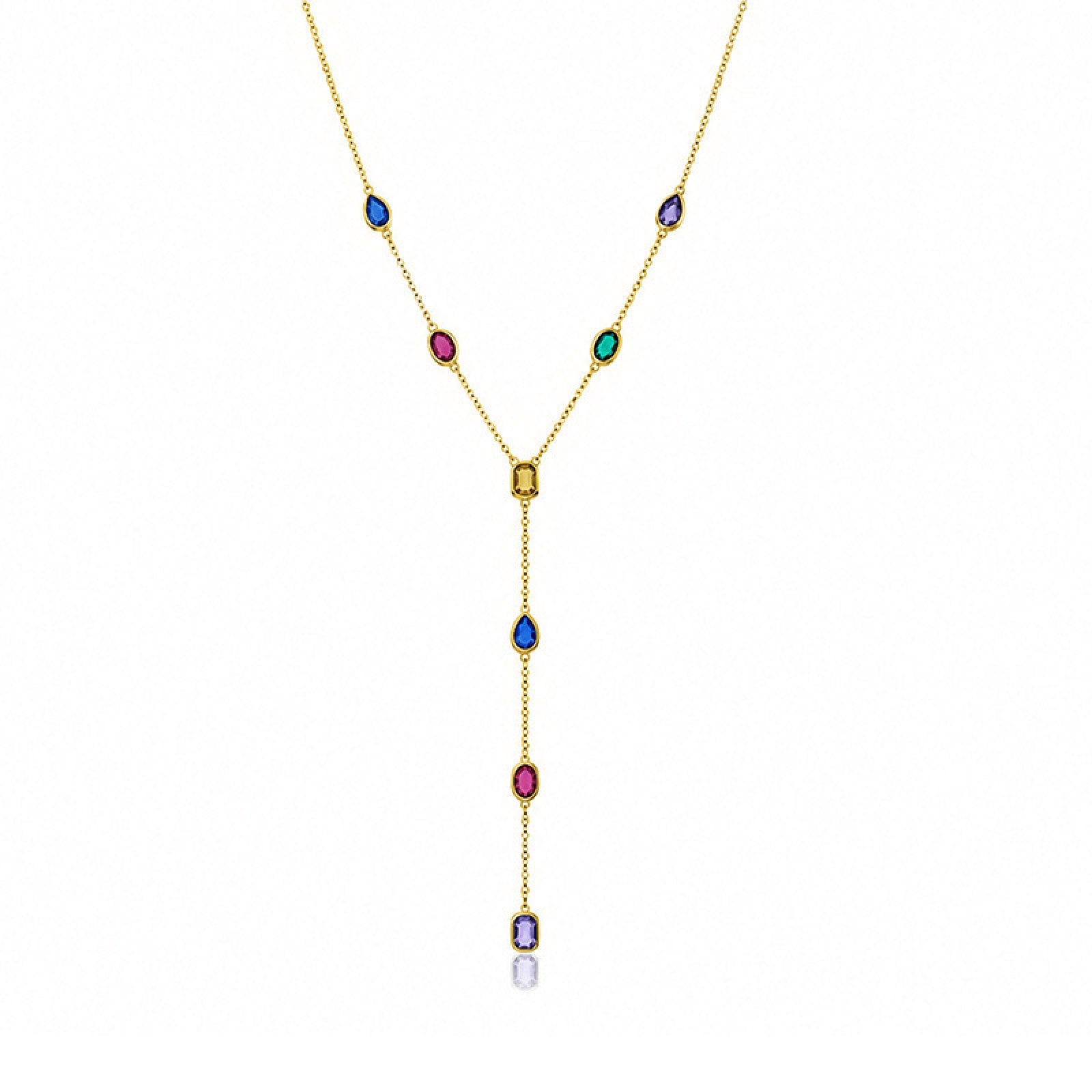 Collana a Y zirconi colorati