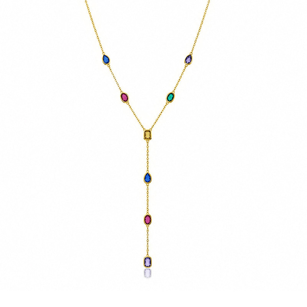 Collana a Y zirconi colorati