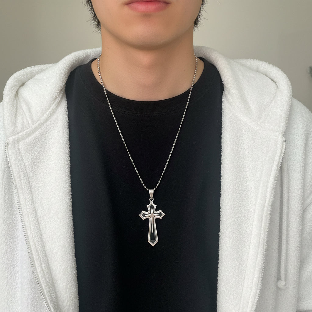 Collana BOLD CROSS Bicolor | Eldra Milano