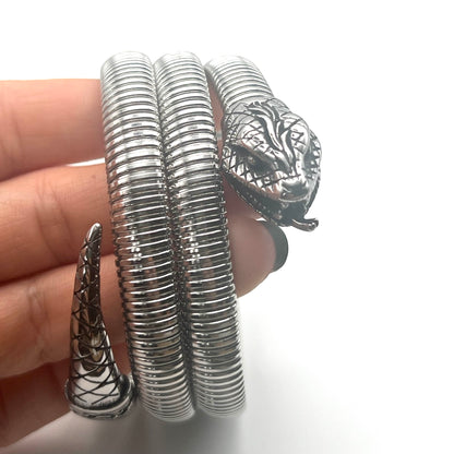 Bracciale SERPENT COIL | Acciaio Inox Regolabile Biker Style – Eldra Milano