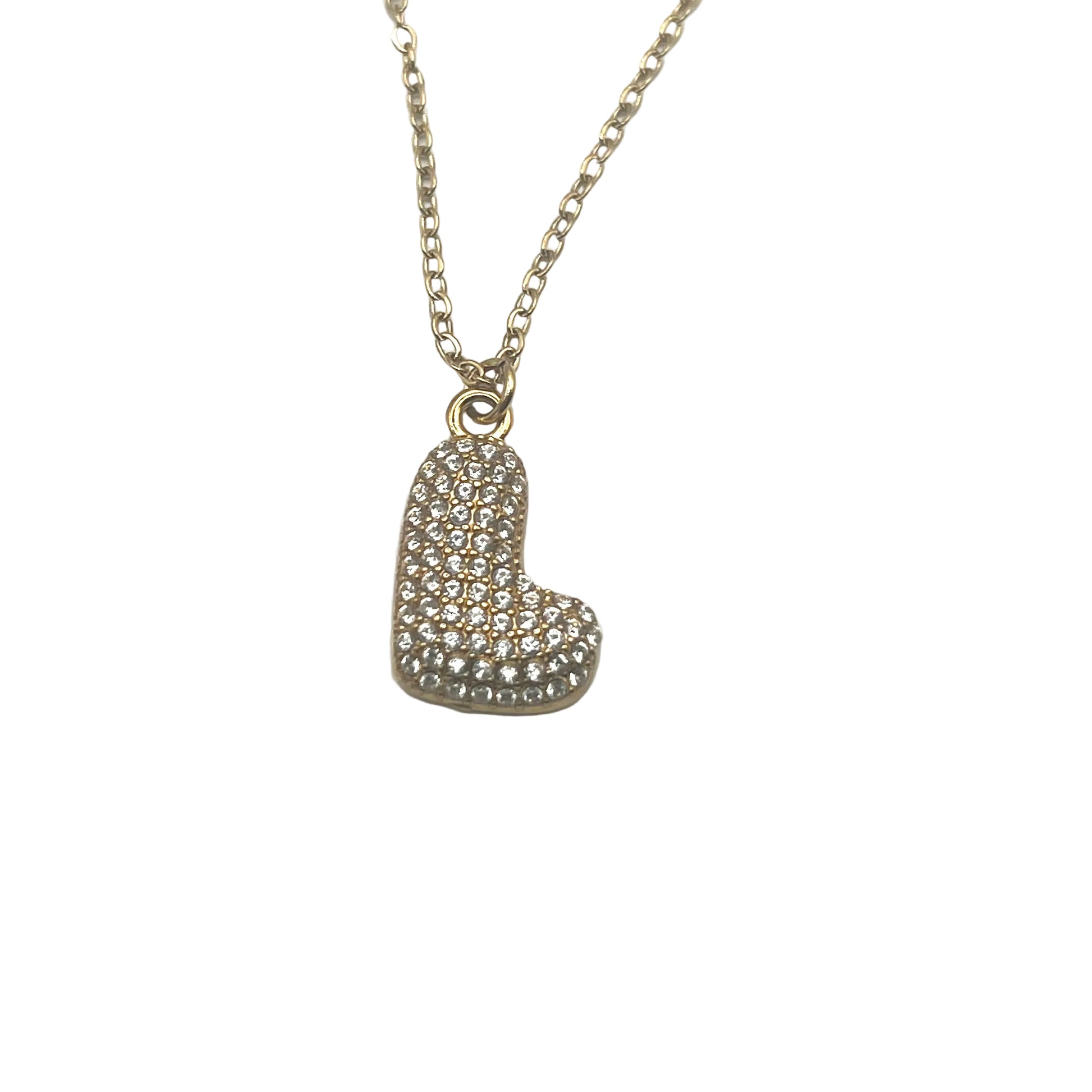 Collana INITIAL BUBBLE | Lettera Bombata in Acciaio Inox e Strass – Eldra Milano