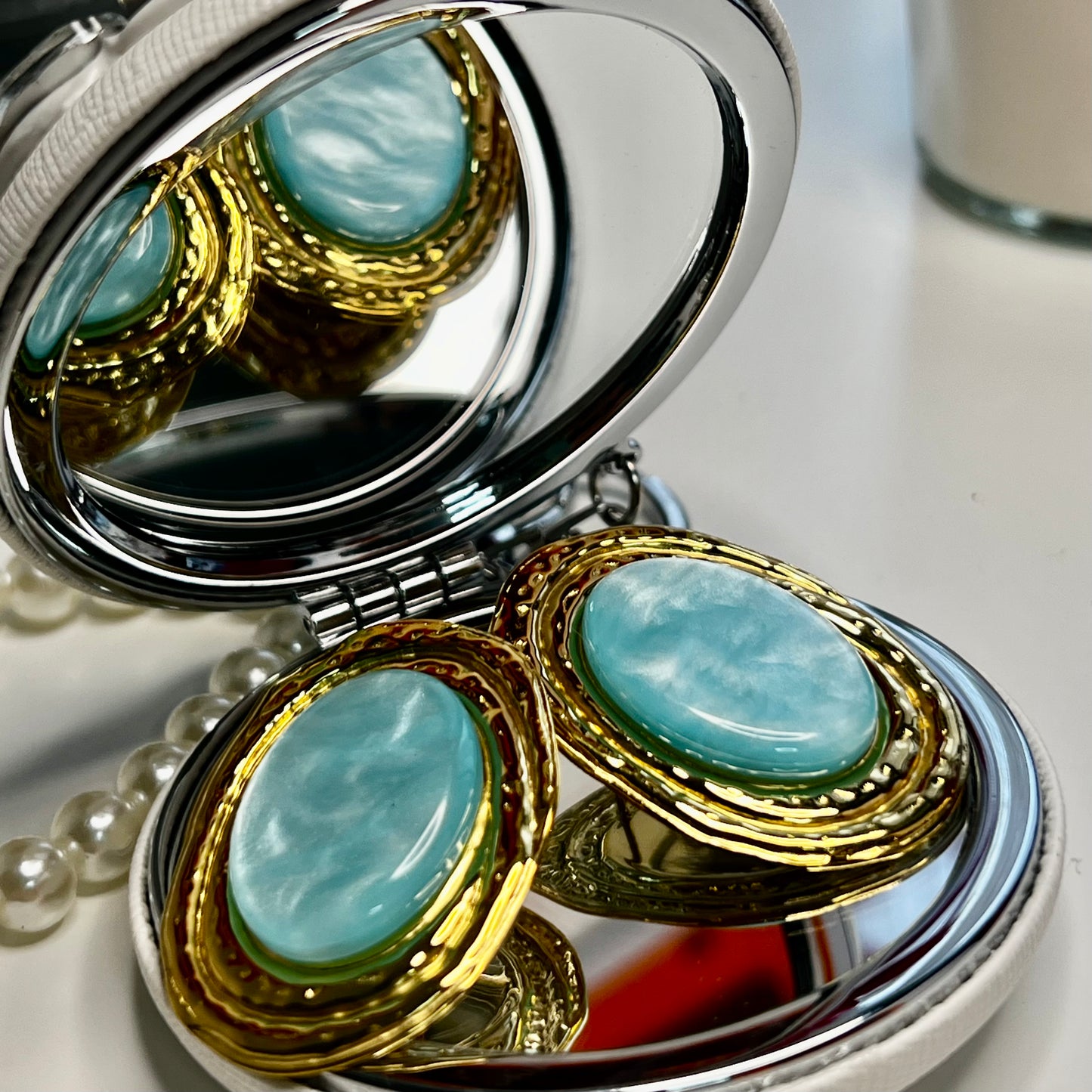 ORO NELL'OCEANO – Orecchini a Lobo Vintage Turchese e Oro - Eldra Milano