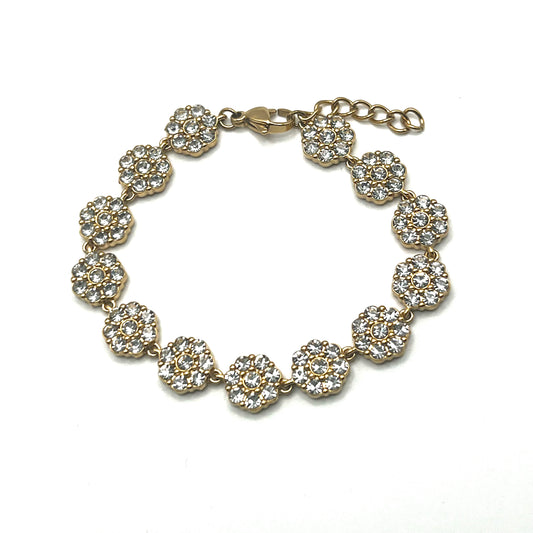 FLOWER TENNIS – Bracciale Donna con Fiori e Zirconi in Acciaio Inossidabile – Eldra Milano