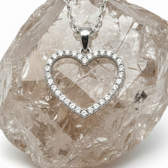 SHINING HEART – Collana Donna con Ciondolo Cuore e Strass – Eldra Milano