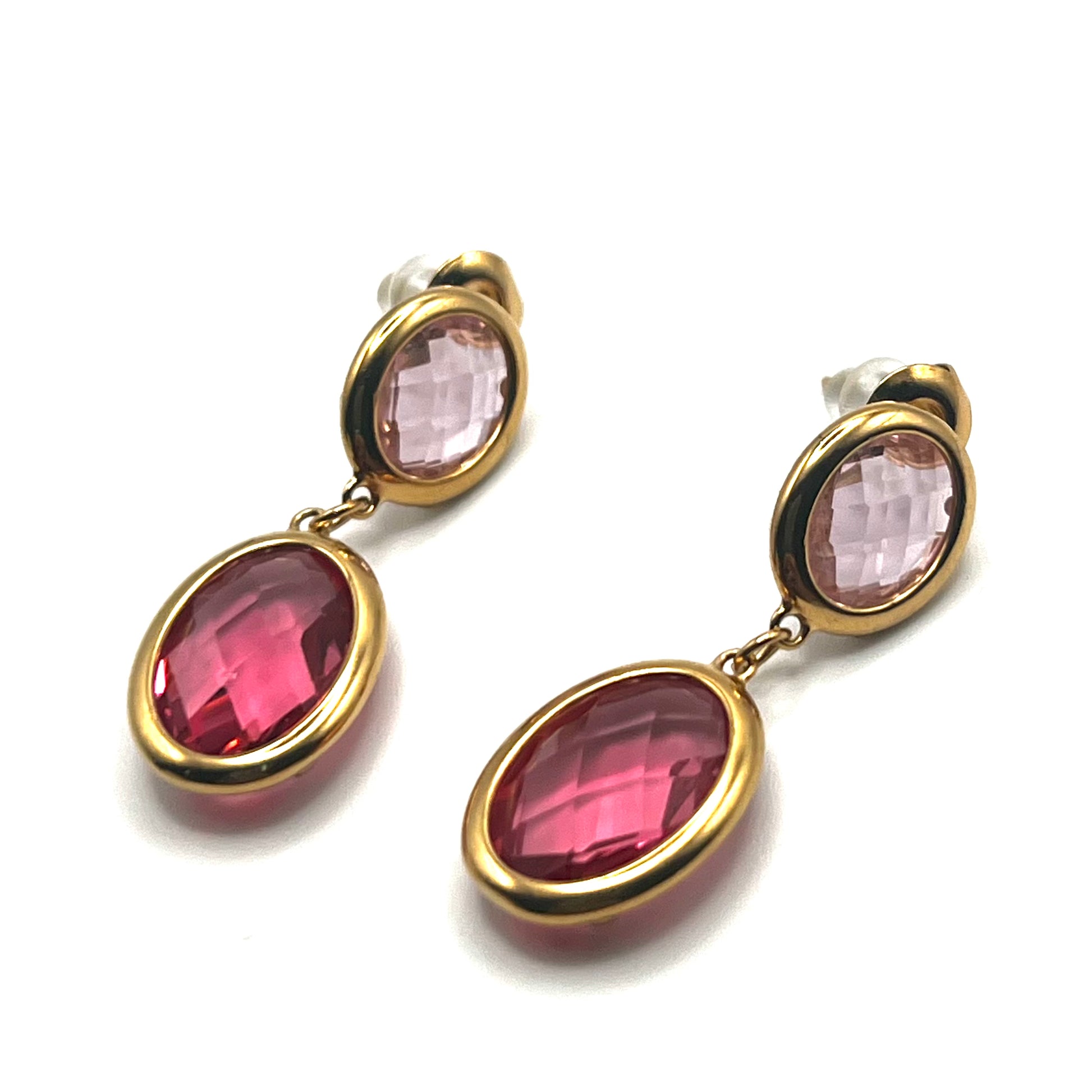 IRIS GLASS – Orecchini Donna in Acciaio Inossidabile e Cristalli Ovali – Eldra Milano