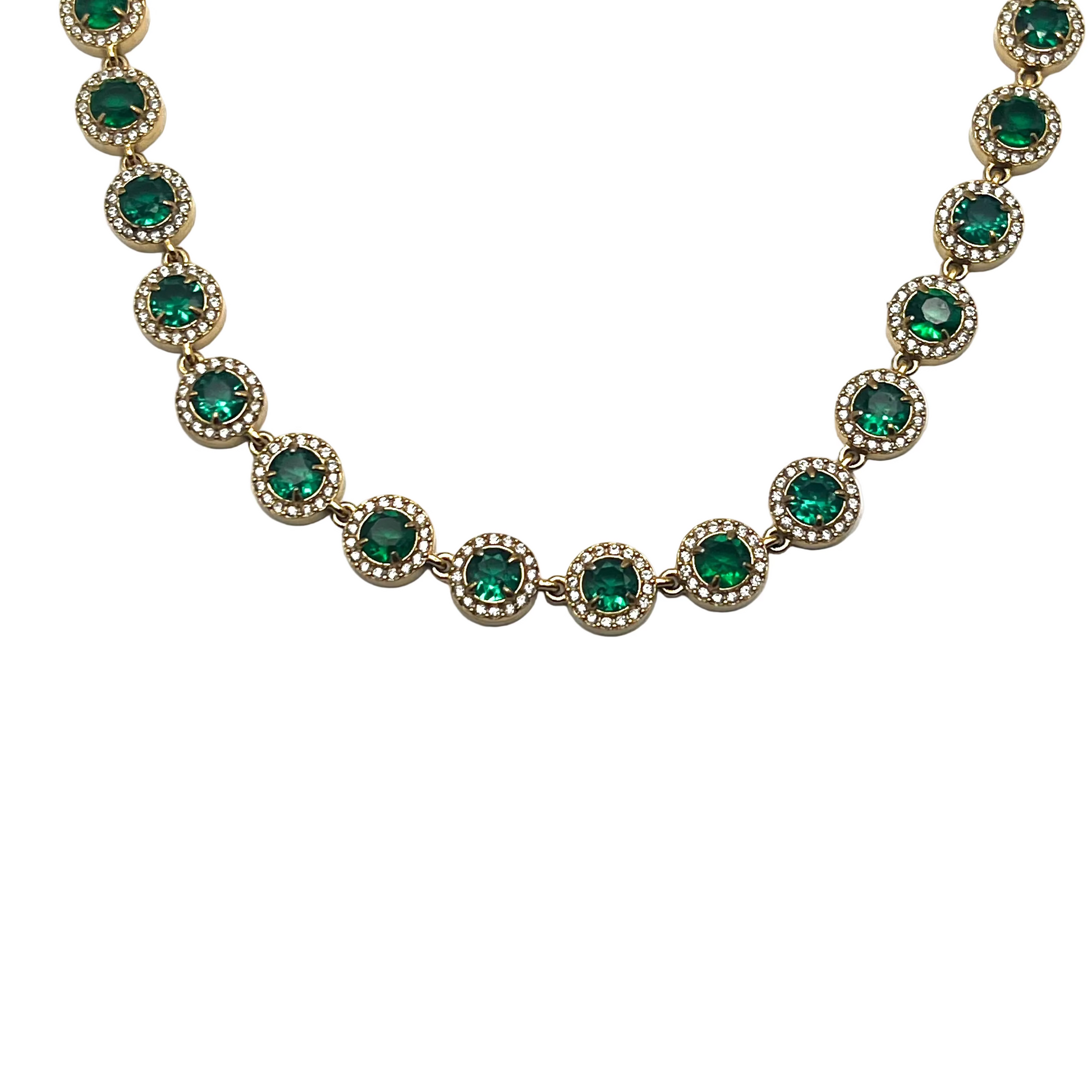 Collana ROYAL HALO – Girocollo in Acciaio Inox Oro con Cristalli Continui