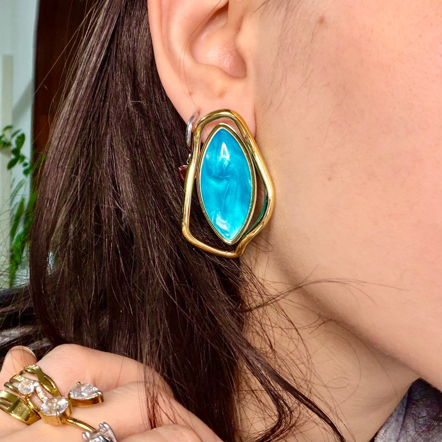 CHICCO DI MARE – Orecchini a Lobo Turchese e Oro - Eldra Milano