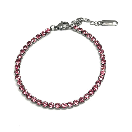RAINBOW TENNIS – Bracciale Donna con Zirconi Colorati da 3 mm – Eldra Milano