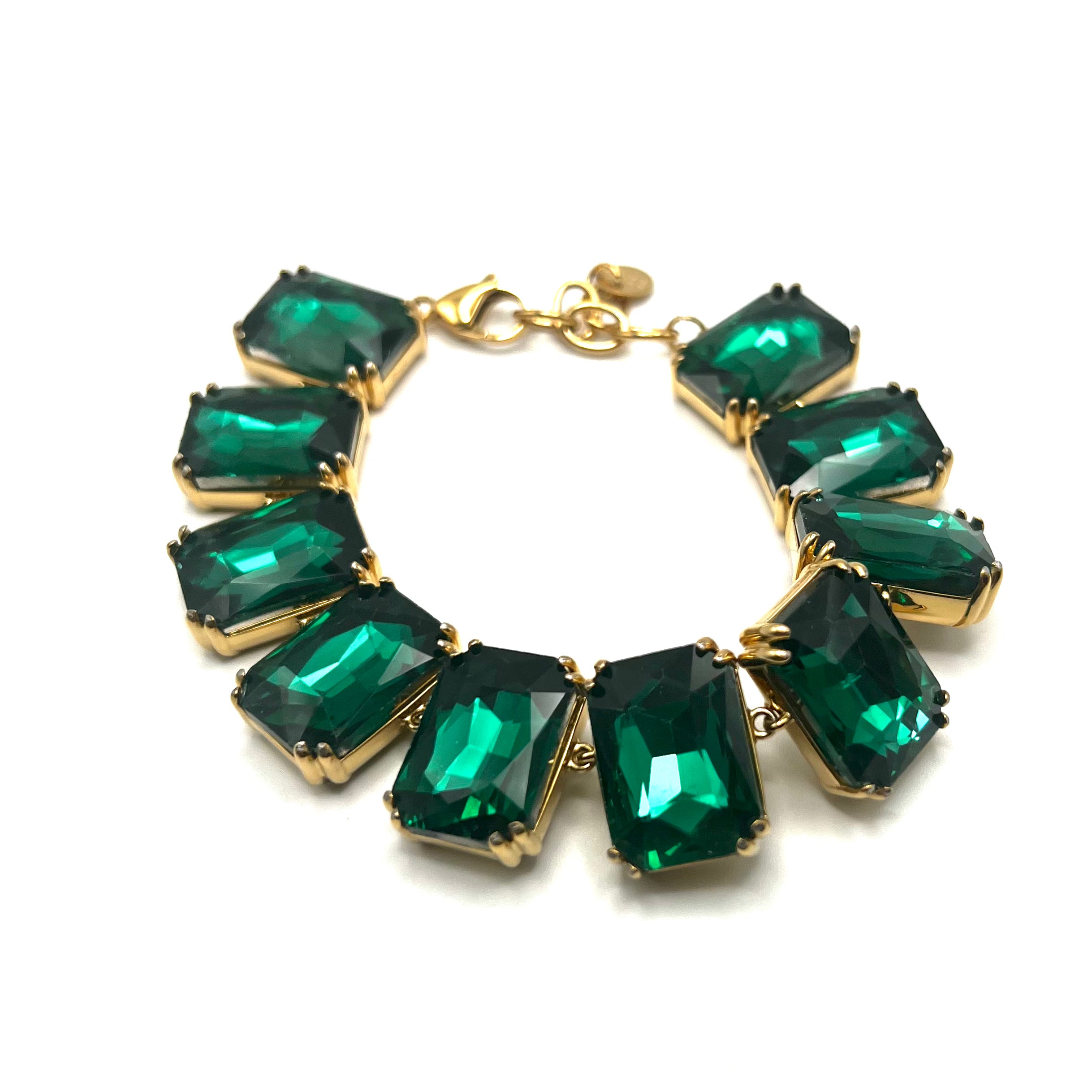 Bracciale OCEAN GLAM – Bracciale in Acciaio Inox Oro con Maxi Pietre Rettangolari | Eldra Milano