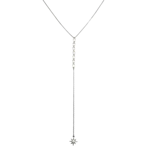 Y-SOLARIS – Collana a Y con Zirconi e Ciondolo Sole – Eldra Milano