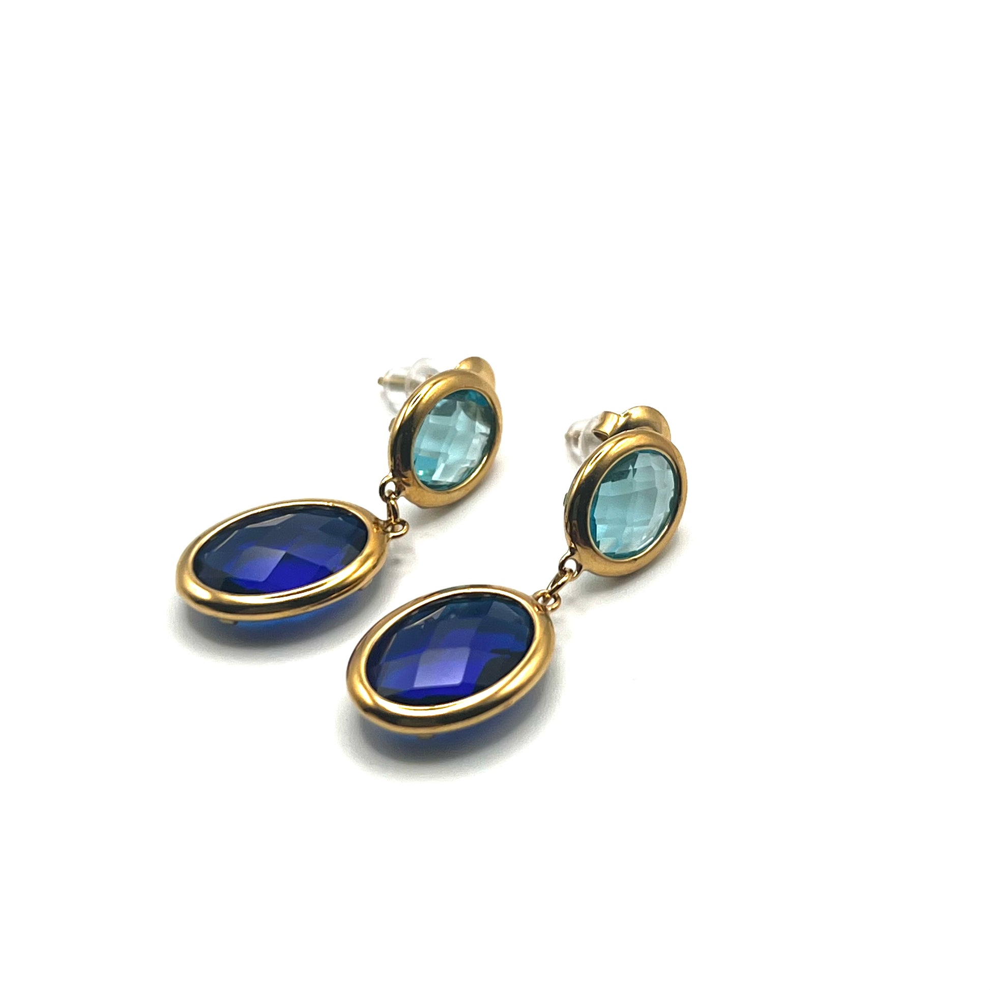 IRIS GLASS – Orecchini Donna in Acciaio Inossidabile e Cristalli Ovali – Eldra Milano