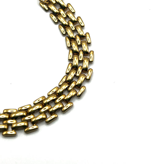 Bracciale BRICK Gold – Design Slim a Maglia Mattoncino in Acciaio Inox Oro