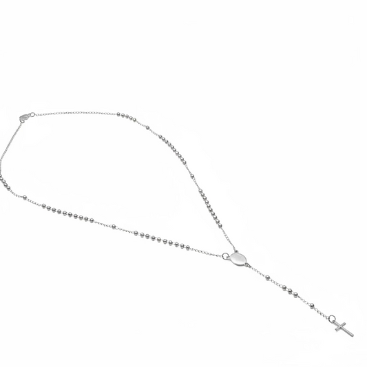 Collana Rosario Moderno in Acciaio Inox – Disponibile in Nero, Oro e Argento | Eldra Milano
