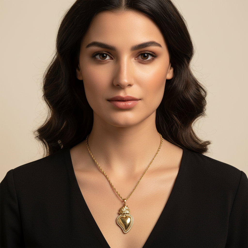 SACRED SOUL – Collana Cuore Sacro in Acciaio Inossidabile – Eldra Milano