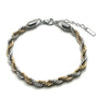 Bracciale "Rope" Bold Bicolor – Catena Intrecciata Oro e Argento in Acciaio Inox | Eldra Milano