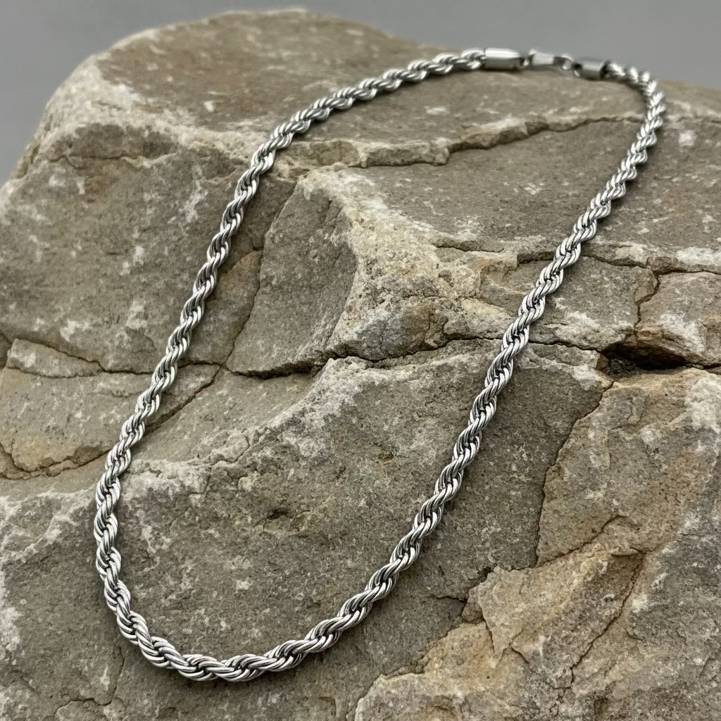 ROPE BOLD SOLID – Collana Unisex a Corda Spessa in Acciaio Inossidabile – Eldra Milano