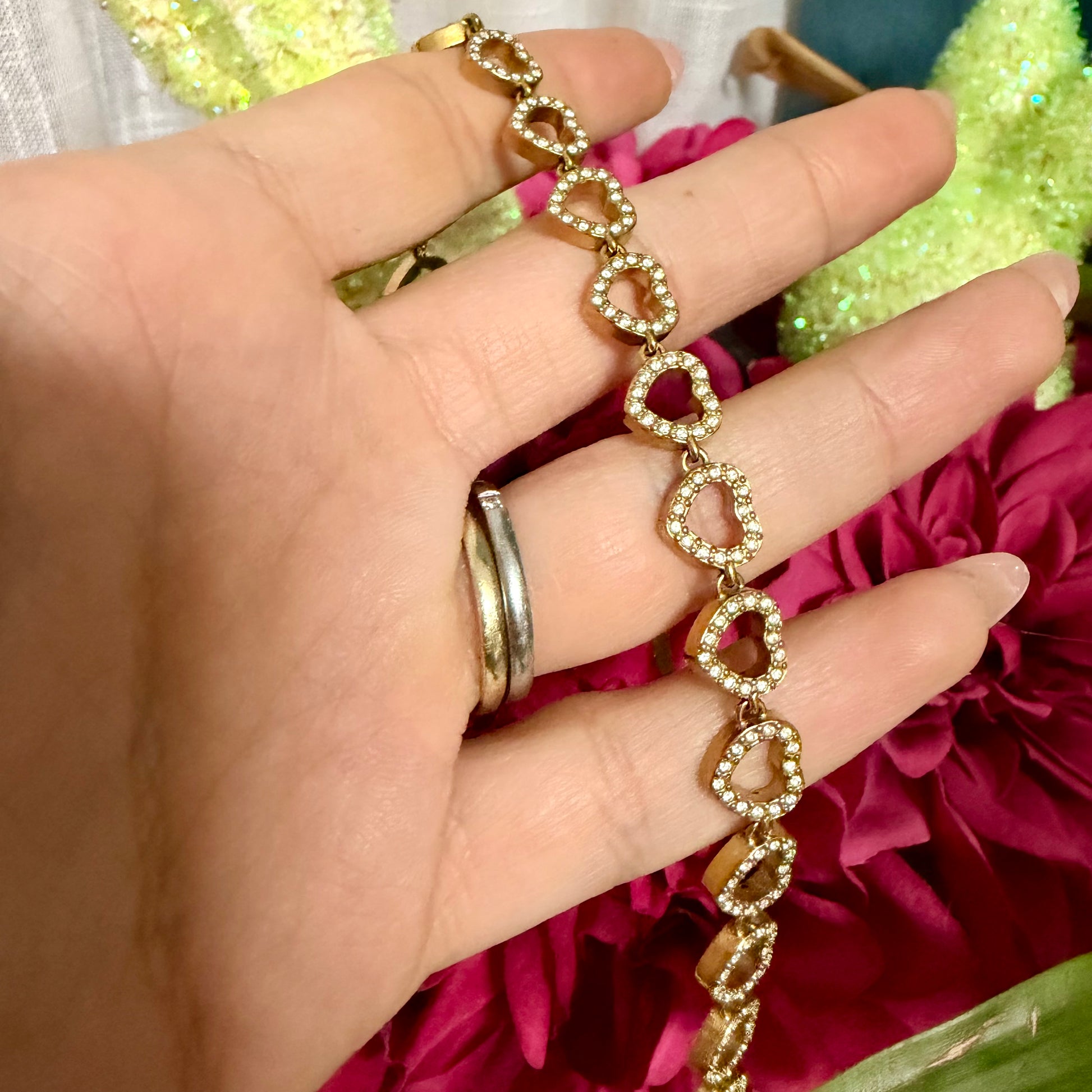 Collana girocollo cuore con zirconi