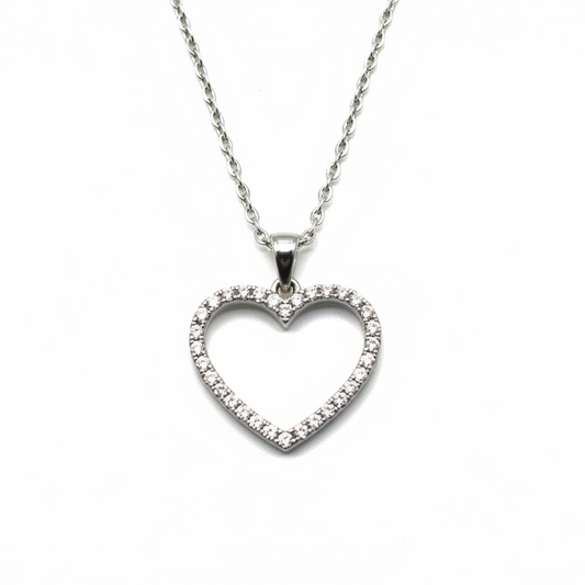 SHINING HEART – Collana Donna con Ciondolo Cuore e Strass – Eldra Milano