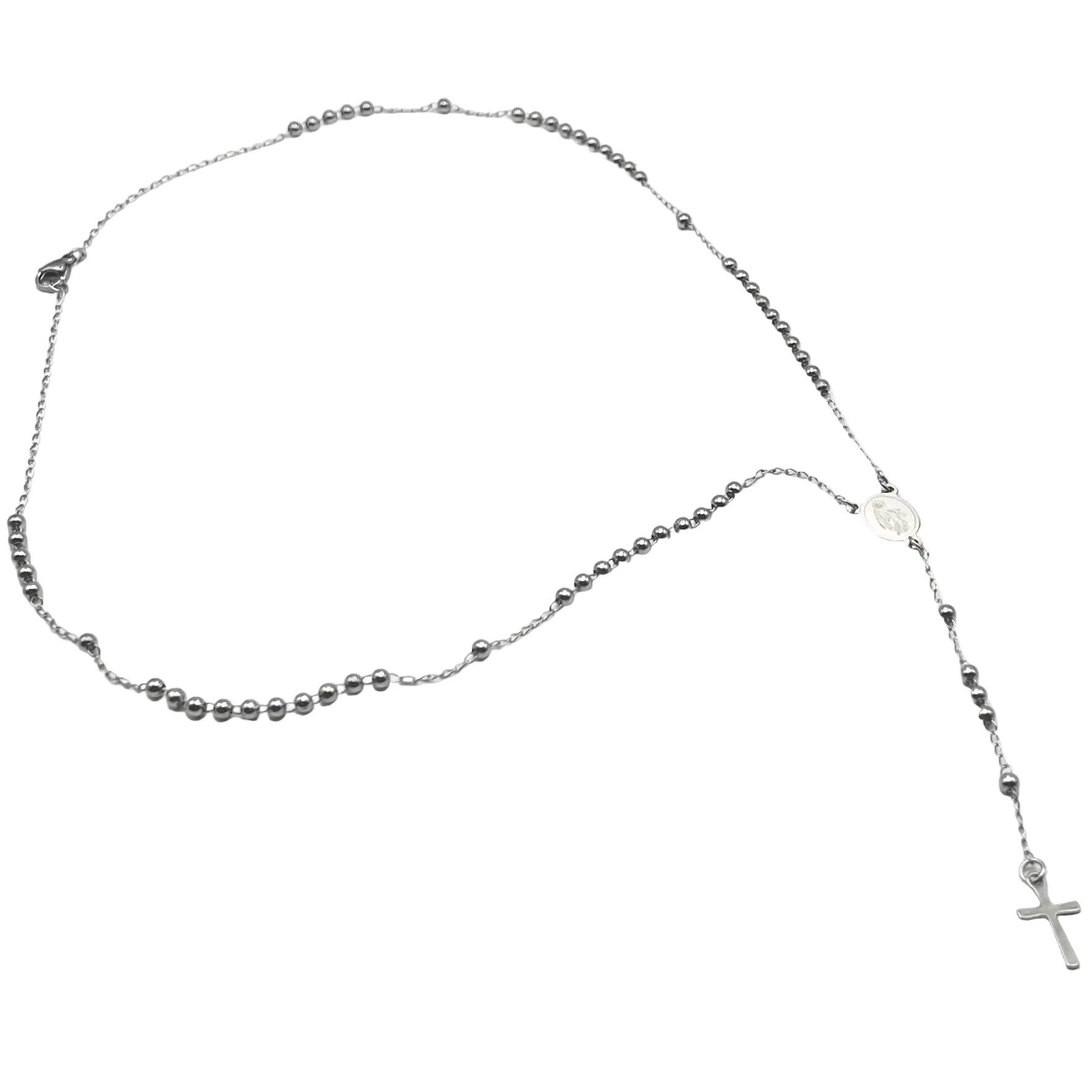 Collana Rosario Moderno in Acciaio Inox – Disponibile in Nero, Oro e Argento | Eldra Milano