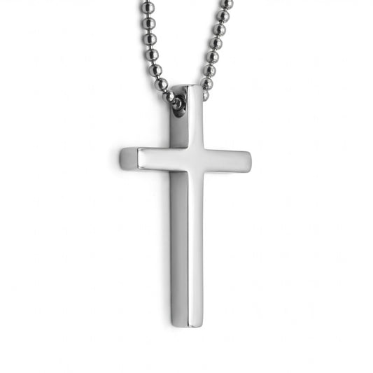 PURE ESSENCE – Collana con Croce Liscia in Acciaio Inossidabile – Eldra Milano