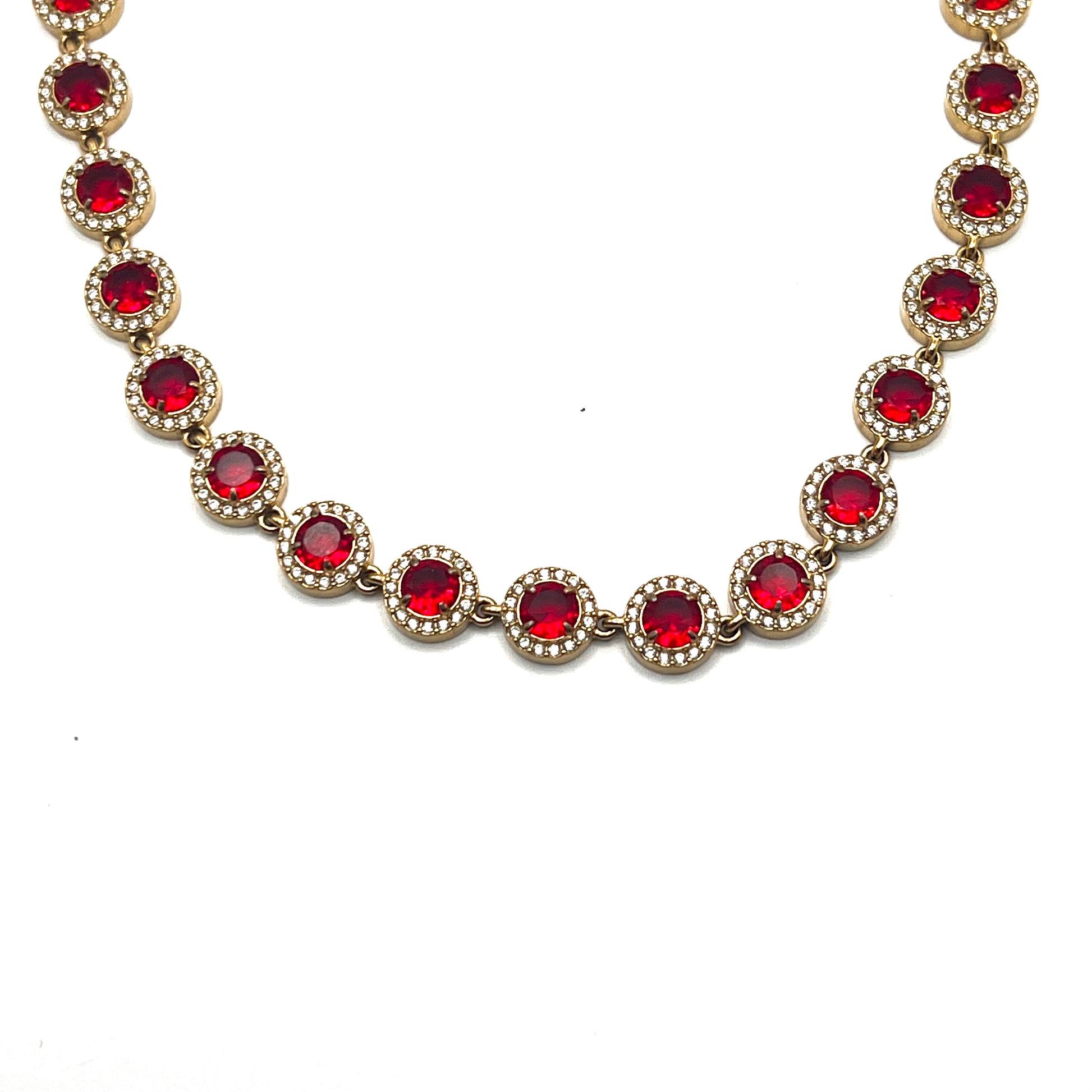 Collana ROYAL HALO – Girocollo in Acciaio Inox Oro con Cristalli Continui