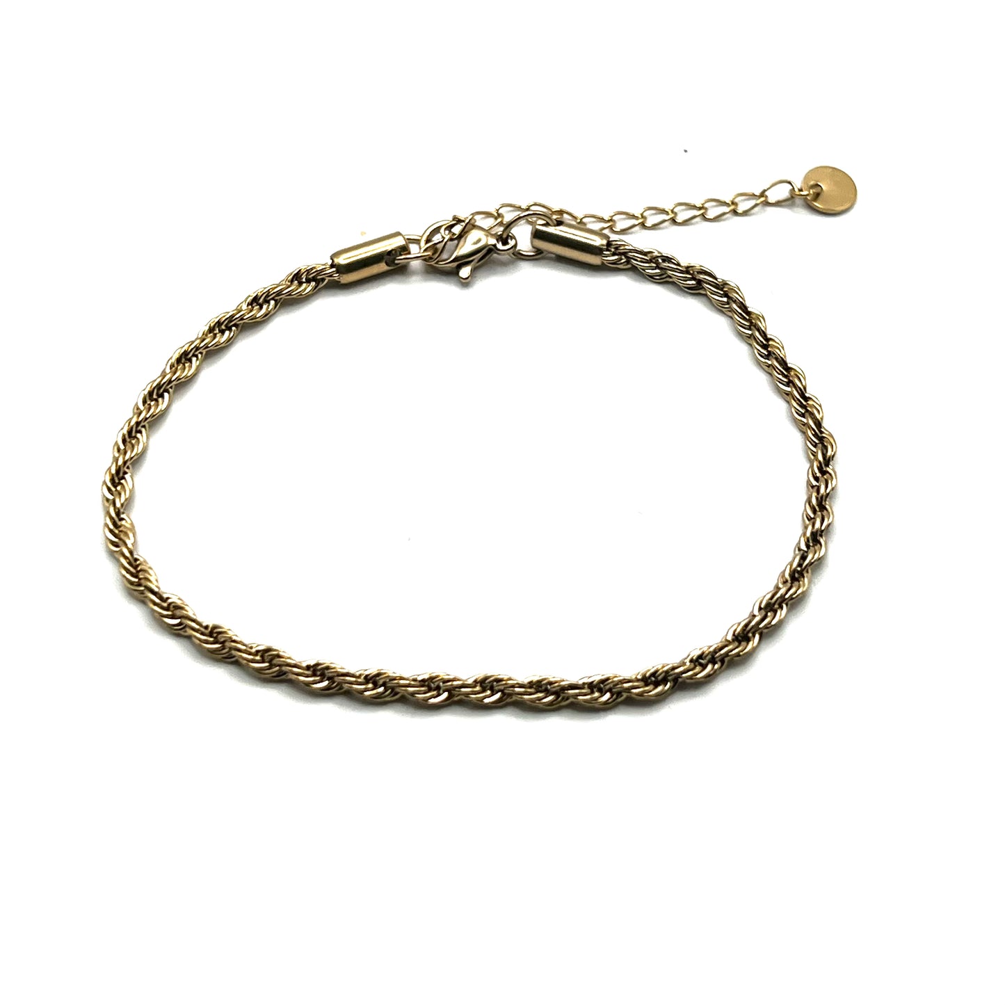 CAVIGLIERA ROPE BOLD ANKLET – Cavigliera a Corda in Acciaio Inossidabile (19 cm + 5 cm) – Eldra Milano