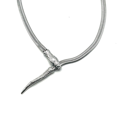 SNAKE FLOW – Collana Serpente Regolabile in Acciaio Inossidabile – Eldra Milano
