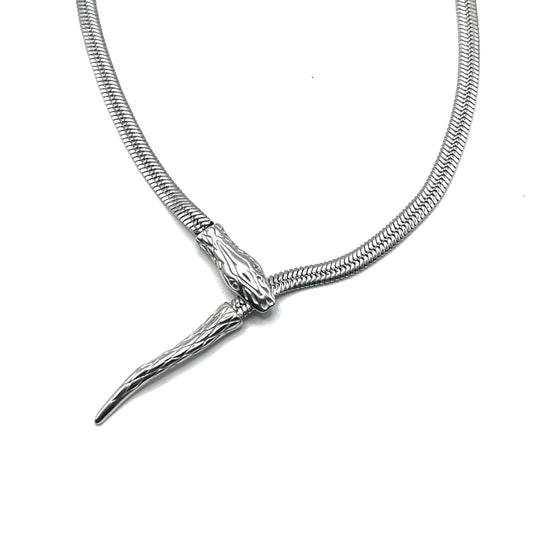 SNAKE FLOW – Collana Serpente Regolabile in Acciaio Inossidabile – Eldra Milano