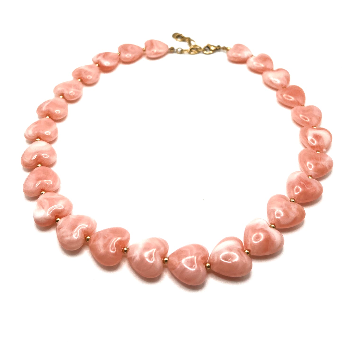 SET ROMANTIC HEART | Collana e Bracciale Coordinati con Cuori in Resina Effetto Seta e Acciaio Inox – Eldra Milano