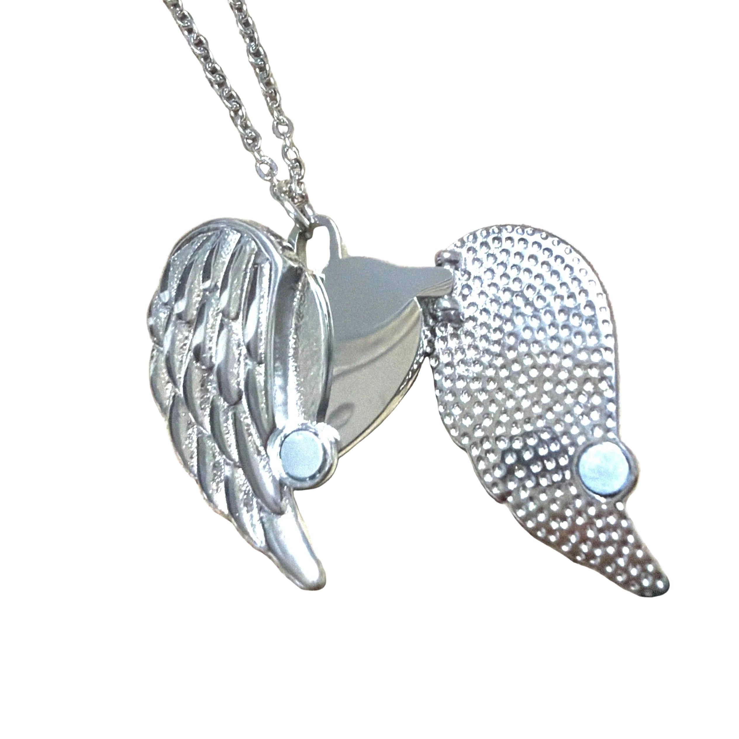 Collana ali da incidere cuore con ali