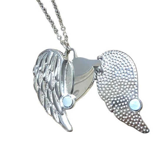 Collana ali da incidere cuore con ali