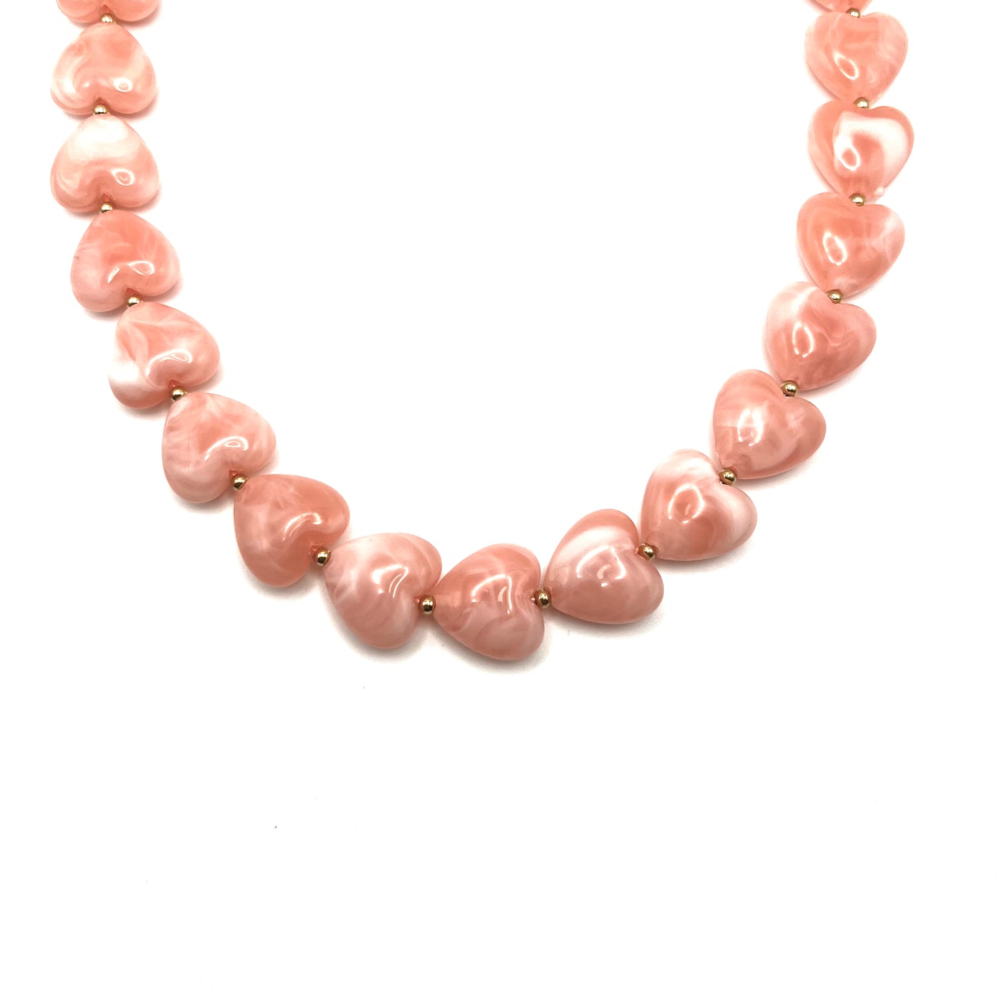 SET ROMANTIC HEART | Collana e Bracciale Coordinati con Cuori in Resina Effetto Seta e Acciaio Inox – Eldra Milano