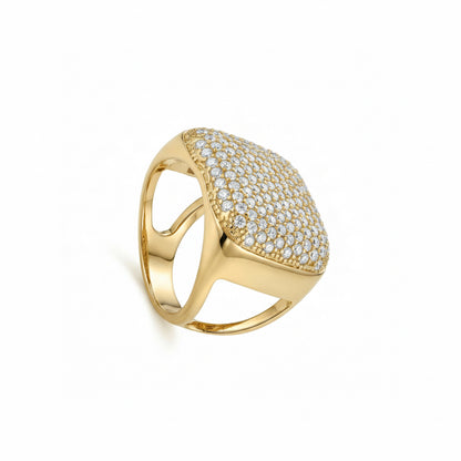 Anello Sovrano con Micro-Pavé di Zirconi - Regolabile - Eldra Milano