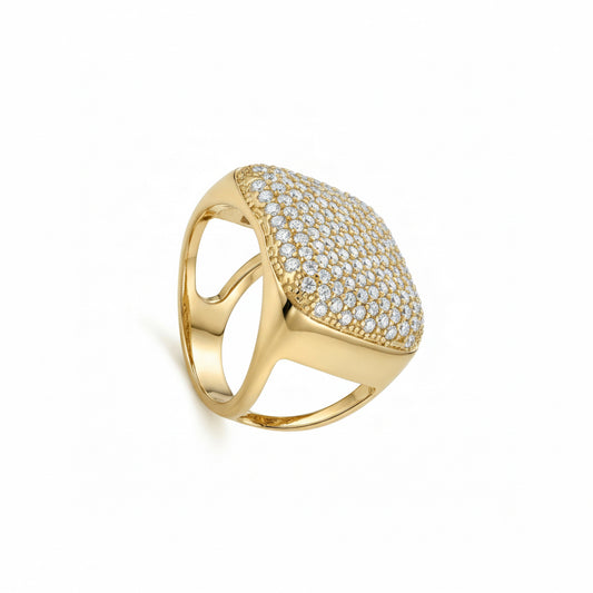 Anello Sovrano con Micro-Pavé di Zirconi - Regolabile - Eldra Milano