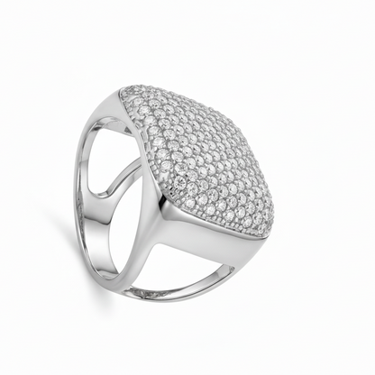 Anello Sovrano con Micro-Pavé di Zirconi - Regolabile - Eldra Milano