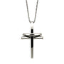 Collana ROSSO AMANTE Cross Dimension | Pendente Croce 3D in Acciaio Inox – Eldra Milano