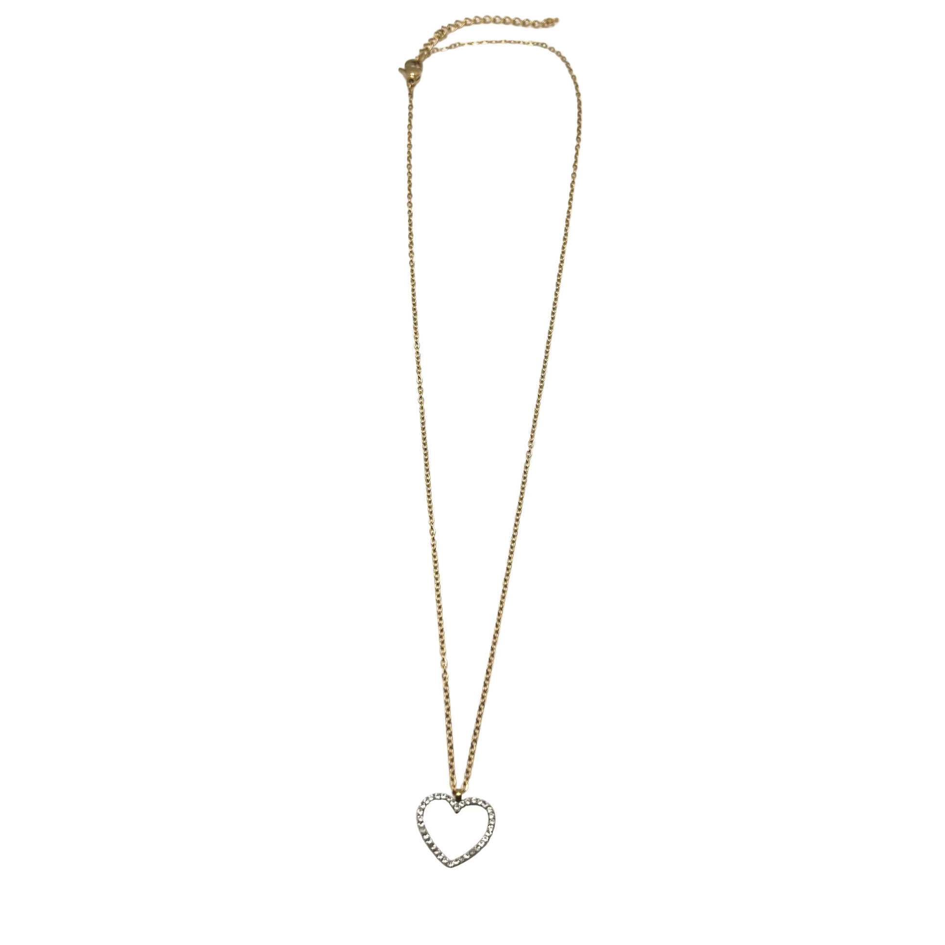 SHINING HEART – Collana Donna con Ciondolo Cuore e Strass – Eldra Milano