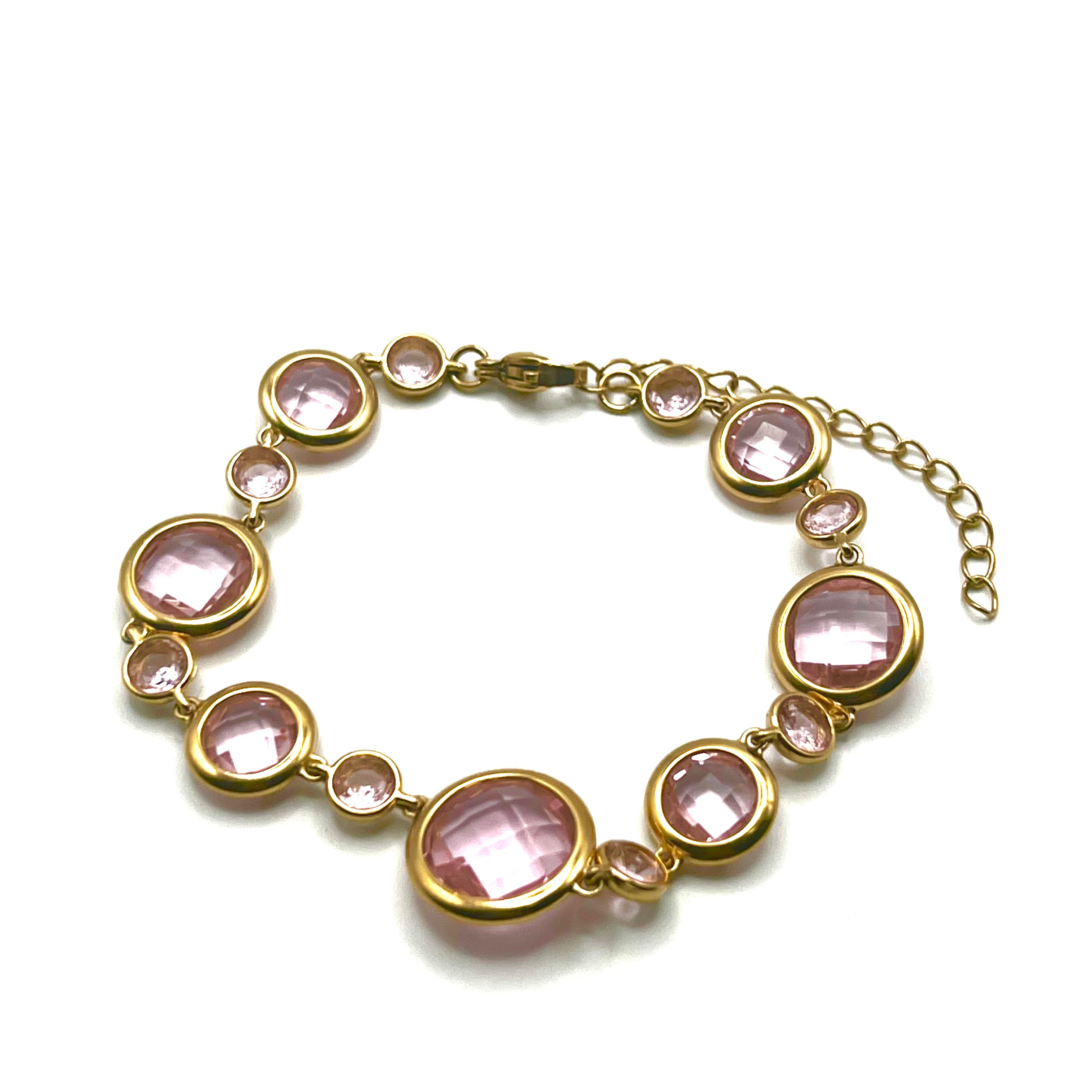 IRIS GLASS – Bracciale Donna in Acciaio Inossidabile e Cristalli Ovali – Eldra Milano