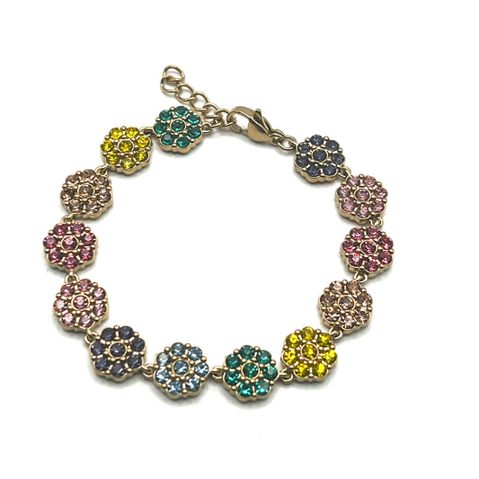 FLOWER TENNIS – Bracciale Donna con Fiori e Zirconi in Acciaio Inossidabile – Eldra Milano