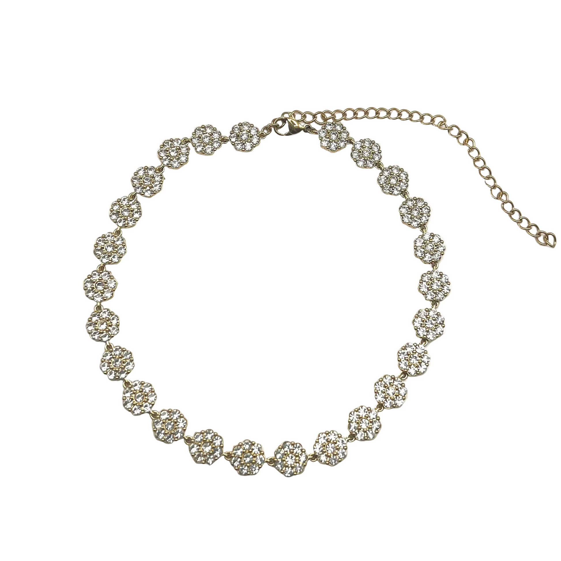 FLOWER ZIRCON CHOKER – Girocollo Donna con Fiori in Zirconi e Acciaio – Eldra Milano
