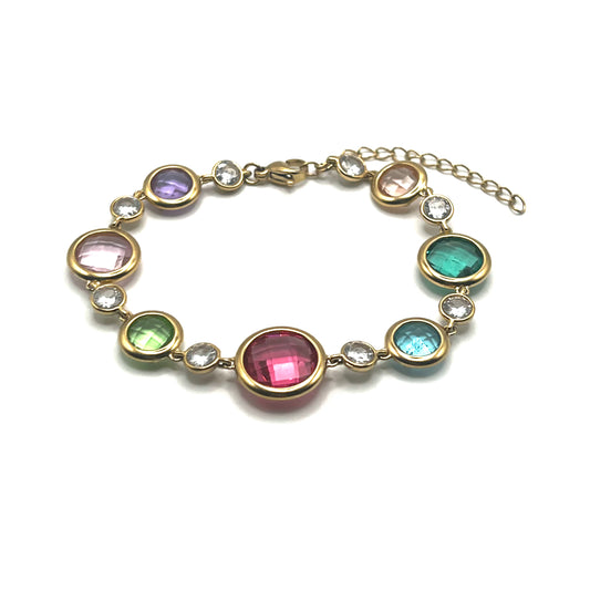 IRIS GLASS – Bracciale Donna in Acciaio Inossidabile e Cristalli Ovali – Eldra Milano