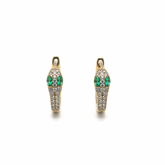 SNAKE RADIANCE – Orecchini Unisex Cerchio Serpente con Strass – Eldra Milano