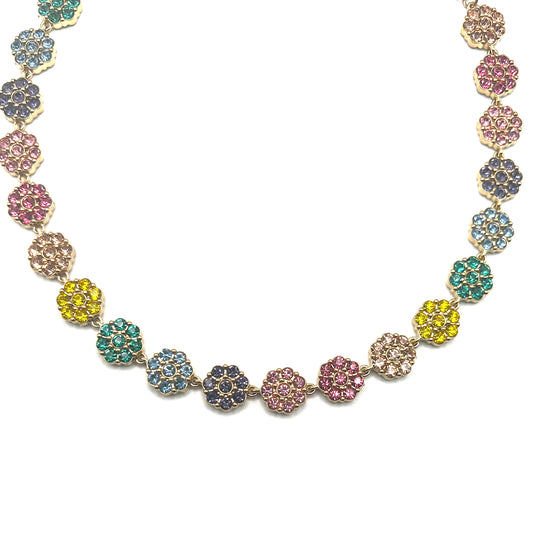 FLOWER ZIRCON CHOKER – Girocollo Donna con Fiori in Zirconi e Acciaio – Eldra Milano