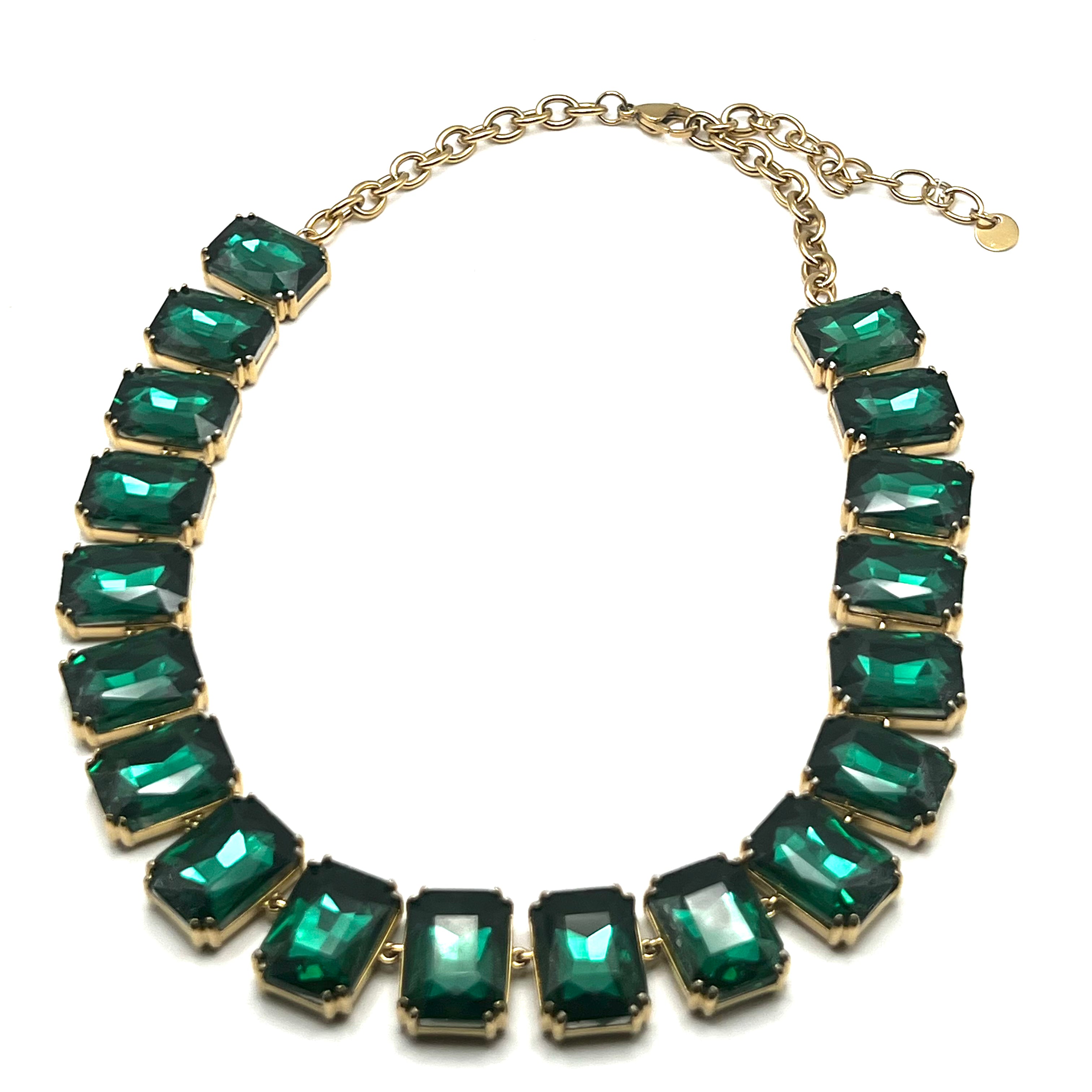 Collana OCEAN GLAM | Girocollo in Acciaio Inox con Maxi Pietre Rettangolari – Eldra Milano