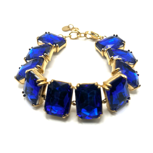 Bracciale OCEAN GLAM – Bracciale in Acciaio Inox Oro con Maxi Pietre Rettangolari | Eldra Milano