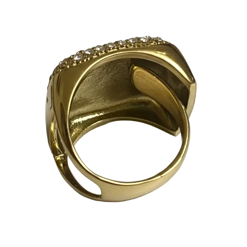 Anello Sovrano con Micro-Pavé di Zirconi - Regolabile - Eldra Milano